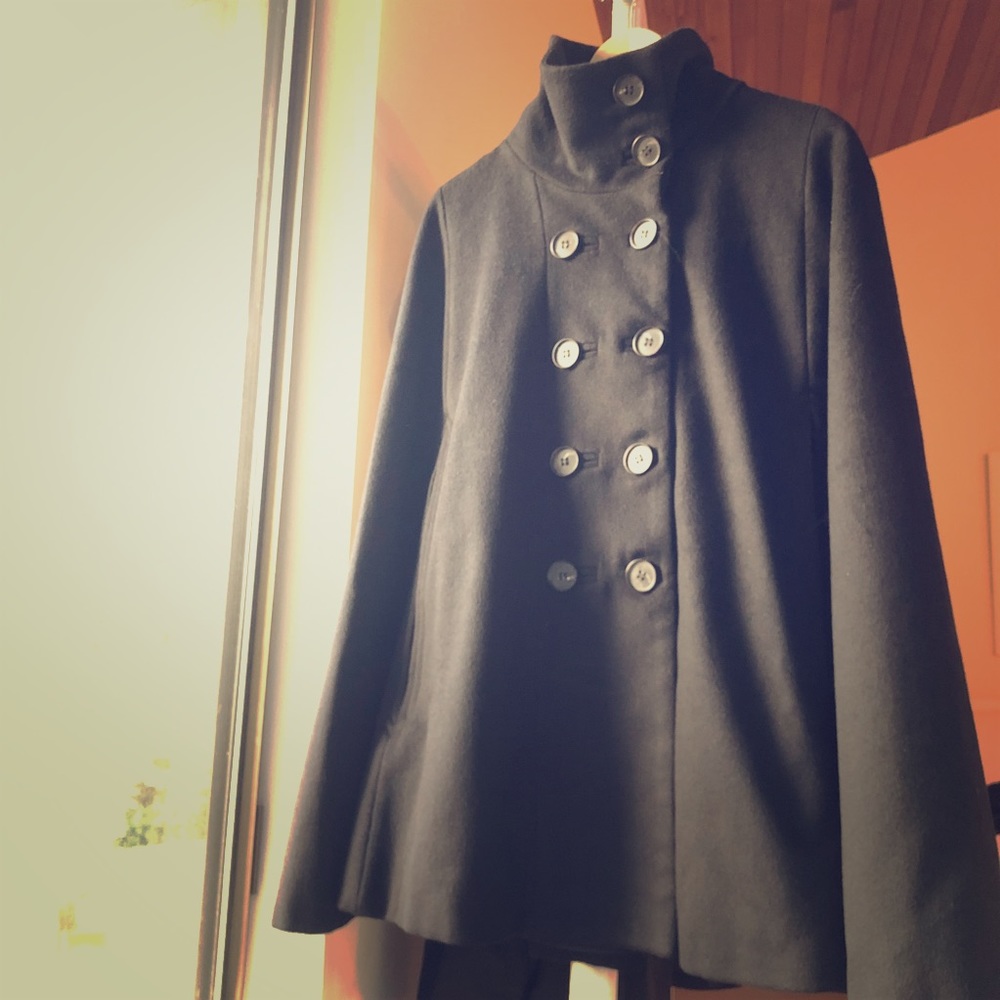 Zara Black Wool Cape
